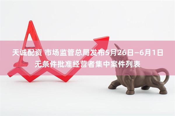天诚配资 市场监管总局发布5月26日—6月1日无条件批准经营者集中案件列表
